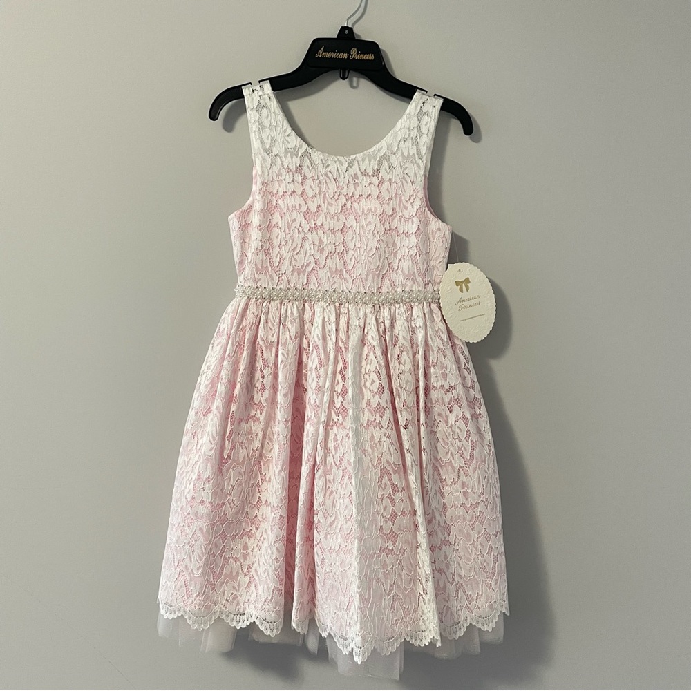 American Princess Girl’s Dress Gown Pink Lace Tulle